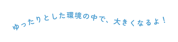 ゆったりとした環境の中でおおきくなるよ！